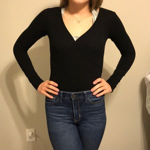 Black Ribbed body Suit